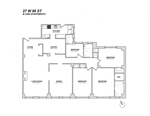 Floor plan for 4 beds, 2 baths, 2123 sqft